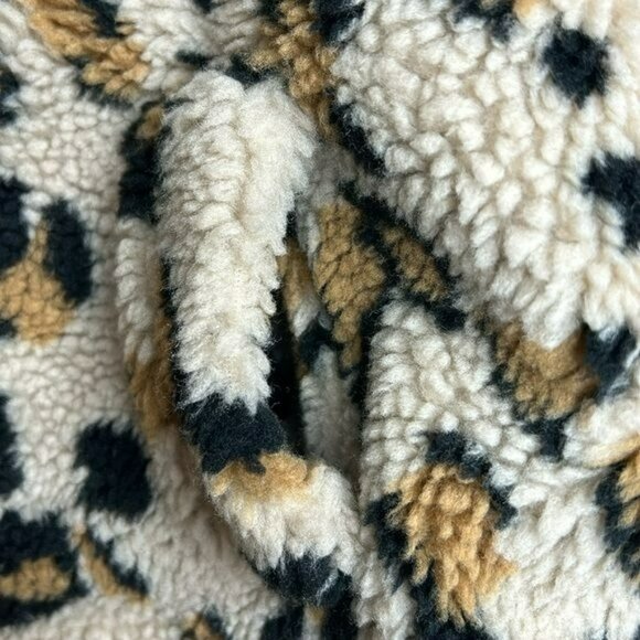 Jason Maxwell Womens Leopard Fleece Sherpa Teddy Jacket Full Zip PLUS 3X - Picture 3 of 7